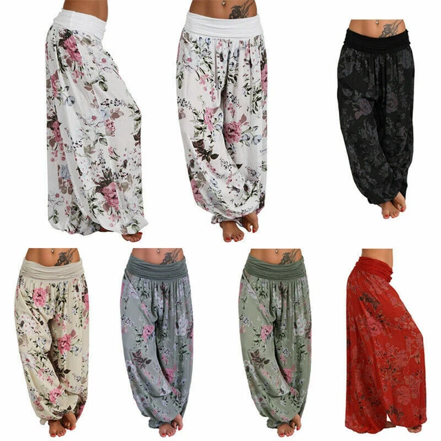 Womens Ali Baba Harem Long Pants Trousers Ladies Beach Baggy Leggings Plus Size