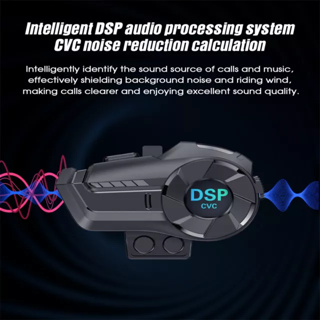 800M Intercom FM Helmet Headset BT 5.0 Motorcycle Bluetooth Moto Wireless 3