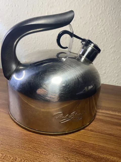 1997 Paul Revere Ware Copper Bottom Whistling Kettle Tea 1 Qt Pot