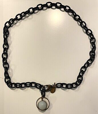 Vintage Larissa Loden Black Chain and Amazonite Stone Necklace