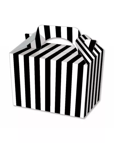 150 Black Striped Food Boxes Party Gift Birthday Present Bulk Wholesale Job Lot