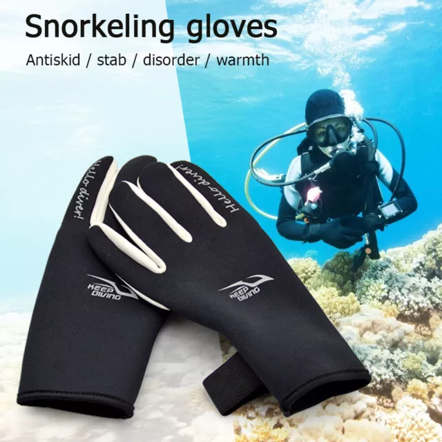 1 Pair Waterproof 3mm Neoprene Adults Swimming Diving Gloves for Surfing Skiing 3