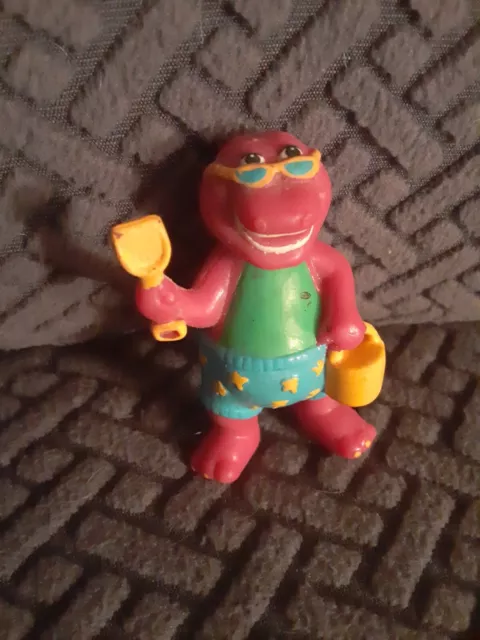 VINTAGE BARNEY THE Dinosaur at Beach Sunglasses Cake Topper Figure 1993 ...