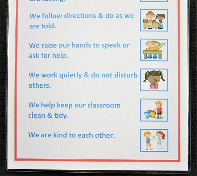 OUR CLASSROOM RULES CHART Visual Behavioural Aid Autism ADHD PECS SEN ...