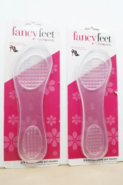 Cojín cómodo para mujer Foot Petals 3⁄4 plantilla, gel transparente, talla única paquete de 2