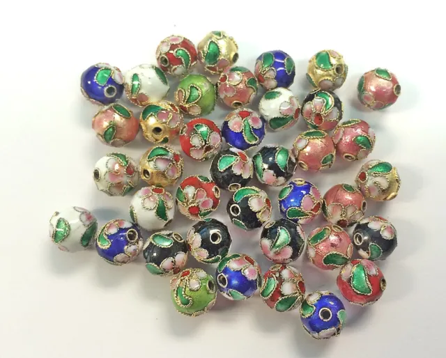 50 PCS 12mm  New Handmade Mix Cloisonne Beads