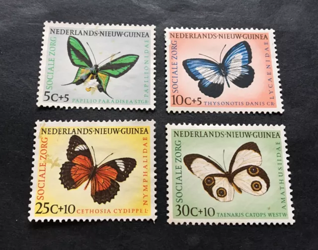 Nederlands Dutch New Guinea 1960 butterflies - 4 used stamps - Michel No. 63-66