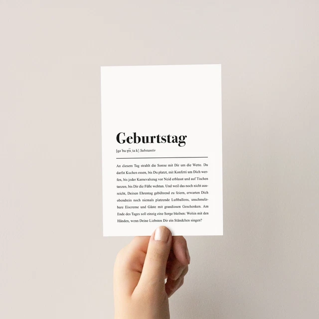 GEBURTSTAGSKARTE MIT SPRUCH Postkarte mit Geburtstag Definition
