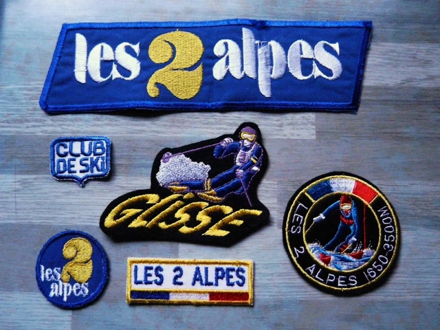 Patch Ski Montagne brodé SUPERBAGNERES 76mm Insigne écusson tissu