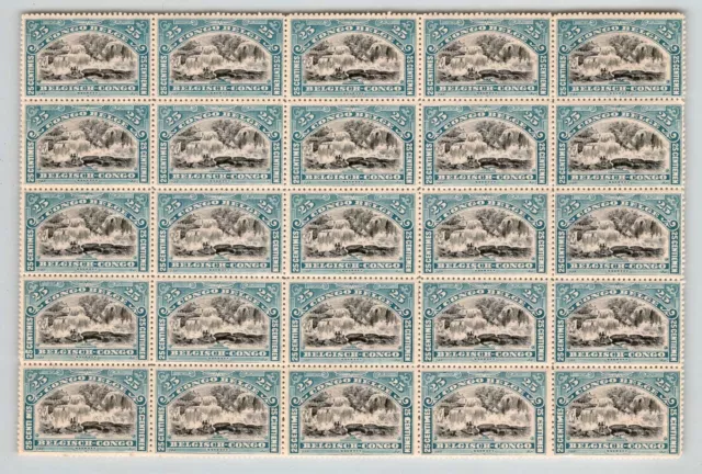 #49 Belgian Congo Stamps partial sheet MNH x 25