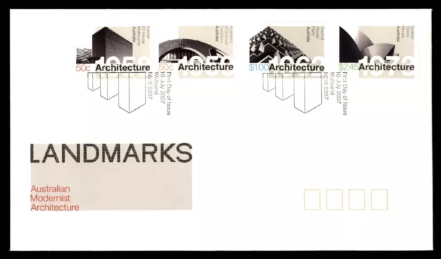 Combo MayfairStamps Australia FDC 2007 Arquitectura Moderna Monumentos Primer Día C