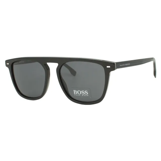 Hugo Boss 1127/S 807 IR Shiny Black Gray Len's Men's Sunglasses 54-18-145 W/Case