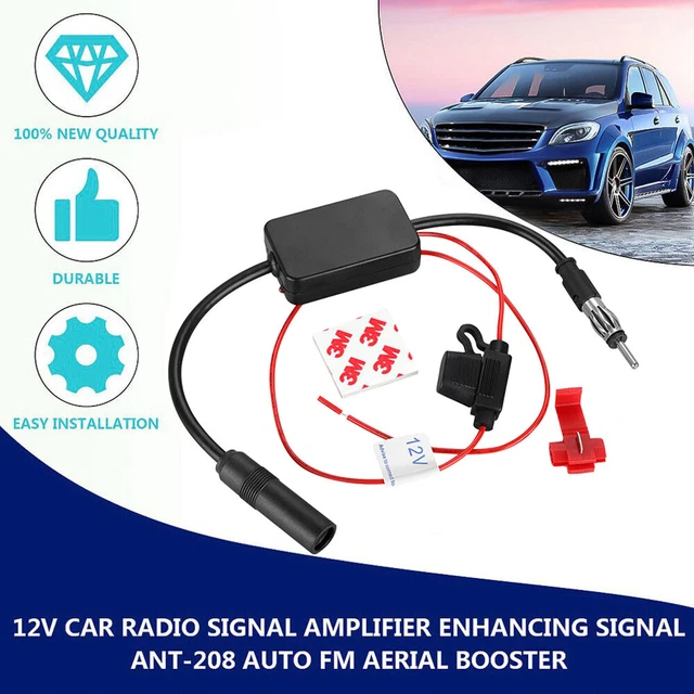 AMPLIFICATORE DI SEGNALE antenna radio universale DAB FM spina aerea AMPLIFICATORE DI SEGNALE antenna radio universale DAB FM spina aerea
