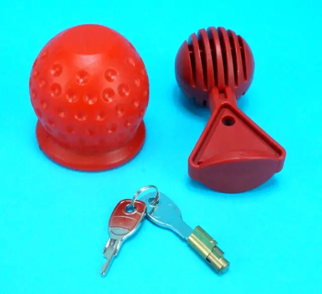 ALKO Safety Security Ball with Soft Red Towball Cover & Brass Barrel Hitch Lock