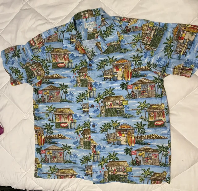 VTG Kole Kole Hawaiian Mens Sz XL Button Up Shirt Tiki Bar Surf Shop
