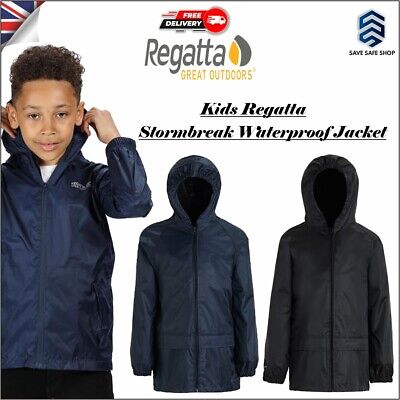 Regatta Kids Navy Stormbreak Jacket Waterproof Full Zip Coat Boys & Girls School