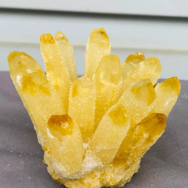 259g  New Find Yellow  Phantom Quartz Crystal Cluster Mineral Specimen