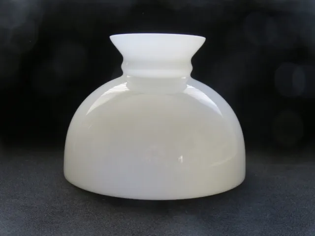 Antique 9 7/8” Fitter Flat Top Rayo Lamp Shade White Opal Milk Glass Aladdin