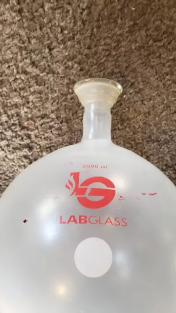 RARE LabGlass LG Round sphere 2000ml Flask Opaque 1 Single Neck 2L Boiling 2