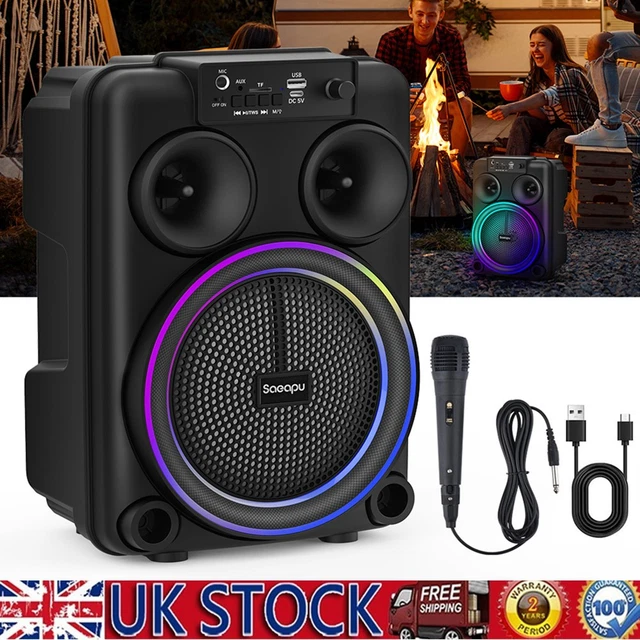 8& WIRELESS BLUETOOTH Speaker Karaoke Mic Party Outdoor Portable TWS ...