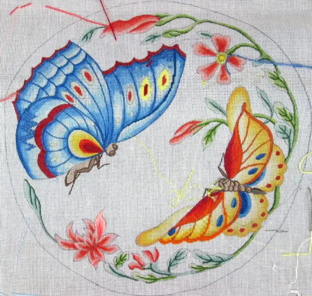 Kit de bordado vintage de platos de mariposa crealla flor pintada a mano marnies asiáticos
