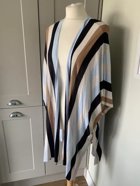 H&M gestreifte Kimono-Strickjacke übergroß XS 8-18