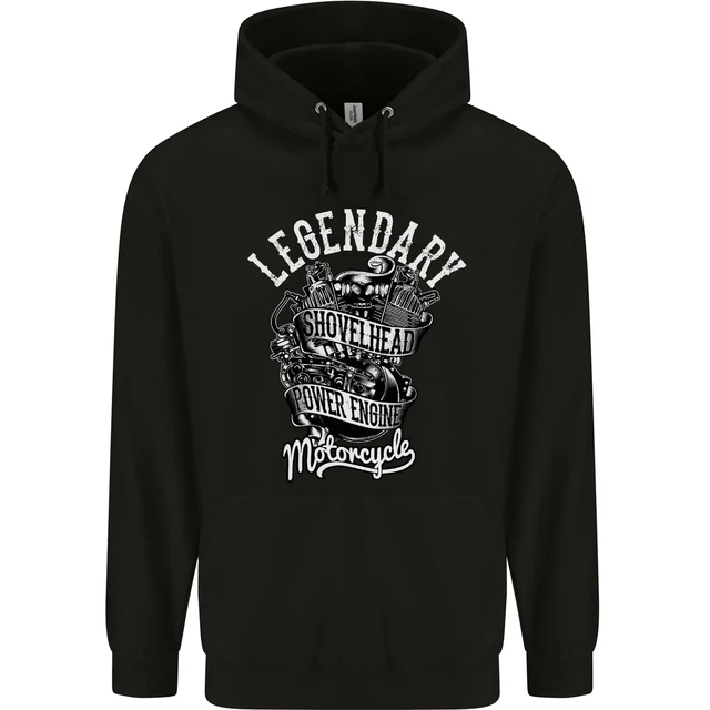 Legendary Shovelhead Motorcycle Biker Mens 80% Cotton Hoodie