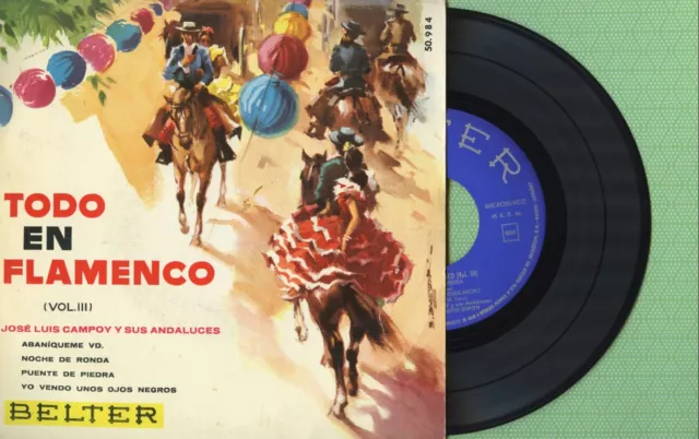 JOSE LUIS CAMPOY / Abaniqueme / Flamenco BELTER 50.984 Press Spain 1961 EP VG+