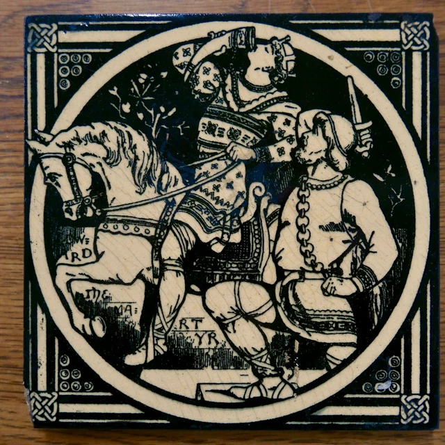 Antique Mintons John Moyr Smith Tile 'Edward the Martyr'