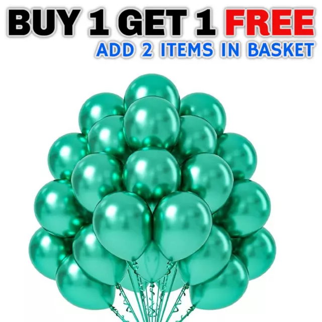 CHROME BALLOONS 12" METALLIC LATEX PEARL Helium BALLOON Birthday Party DECOR UK