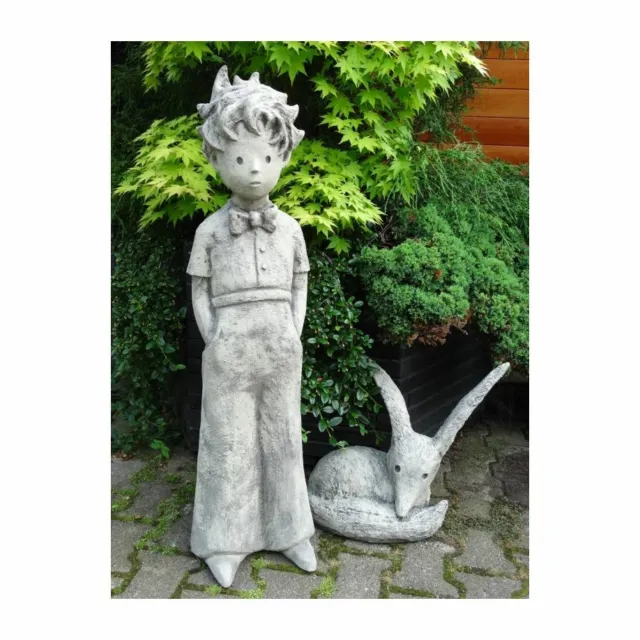 DER KLEINE PRINZ, FUCHS oder SET Steinguss Steinfigur Gartenskulptur Vidroflor