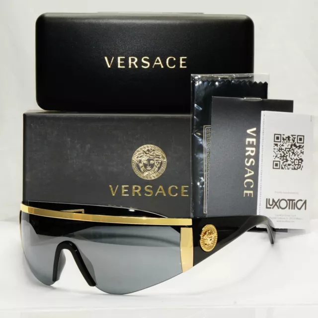 Versace Sunglasses Gold Medusa Shield Black 1996 Tribute 2197 1000/6G [a] 38875