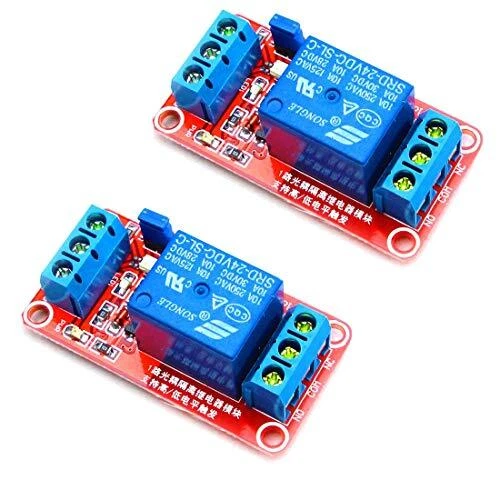 HiLetgo 2pcs DC 24V 1 Channel Relay Module with OPTO Isolation Support High o...