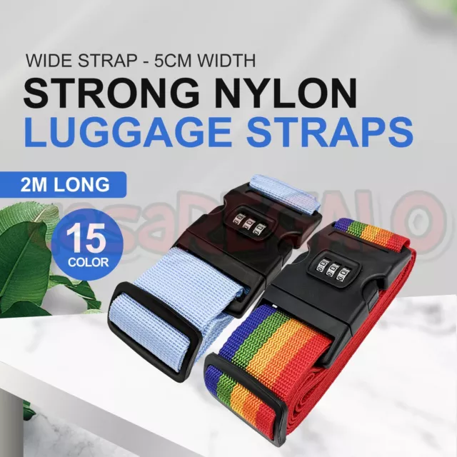 Luggage Strap Code Password Travel Suitcase Secure Lock Safe Nylon Packing Belt