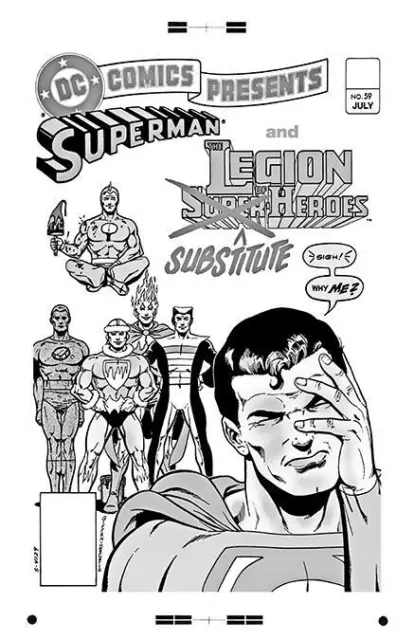 Keith Giffen DC Comics Presents #59 Rare Large Production Art Cover