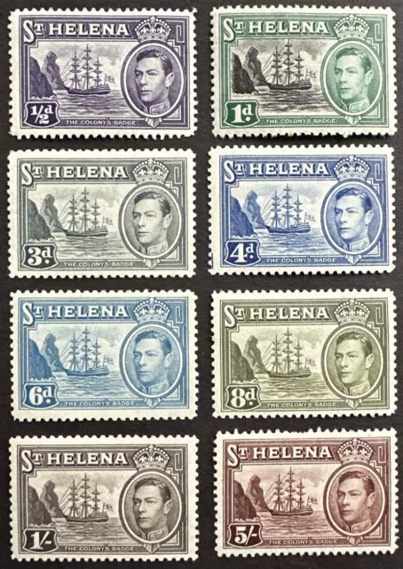 St. Helena 1938 Lot of 8 MNH/MVLH OG Sc# 118::126 King George VI
