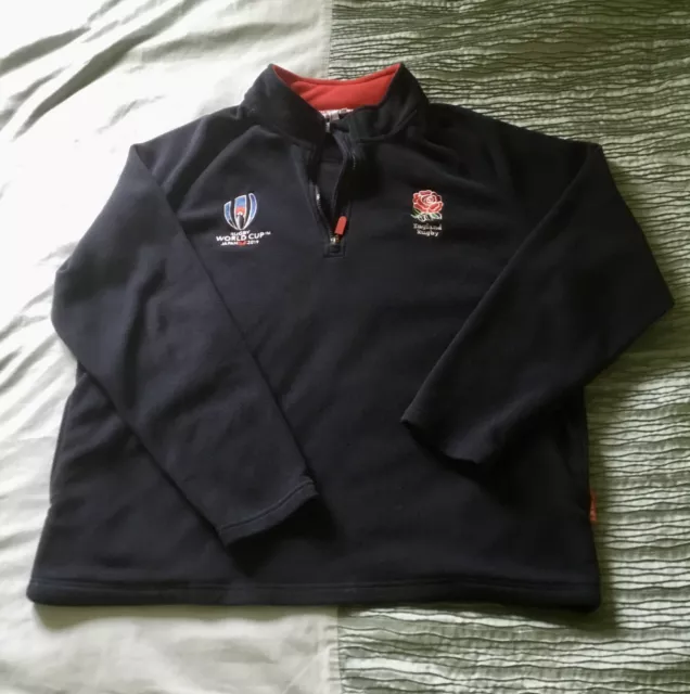 Official England Rugby World Cup Japan 2019 1/4 Zip Fleece. Size XL