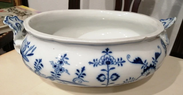 Assiette Carrée Ou Bol En Porcelaine MEISSEN Motif 'Oignon Bleu' (Zwiebelmuster) - Fin 19ème - Bon état