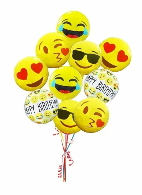 5X Aluminio Emoji Cara Globos Helio Decoración Fiesta Toy Cumpleaños Heart Kids