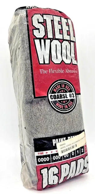 #3 Steel Wool Coarse Grade 3 Rhodes American Homax PACK OF 16 PADS