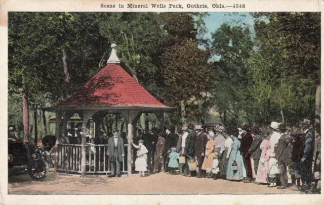 Scene in Mineral Wells Park, Guthrie, Oklahoma OK - c1920 Vintage Postcard