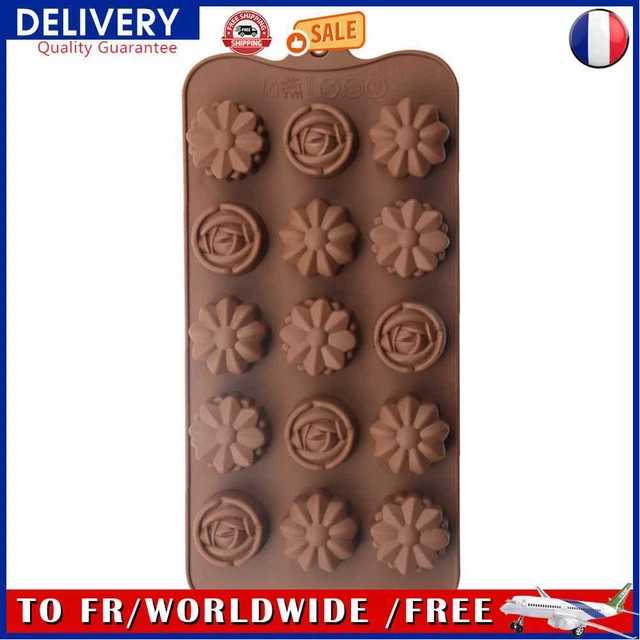 Heart Shaped Flower Chocolate Silicone Mold Kitchen Baking Cake Mould (B)