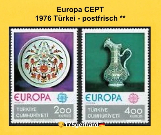 1976 Türkei EUROPA CEPT - 2 Briefmarken Mi-Nr. 2365 - 2366 postfrisch **