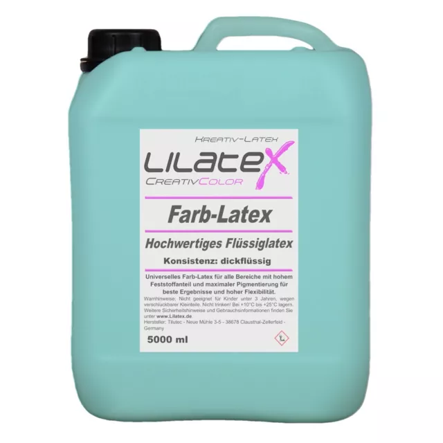 Lilatex 5 Liter dickflüssiges Flüssiglatex Latexmilch-Farb-Latex MINT