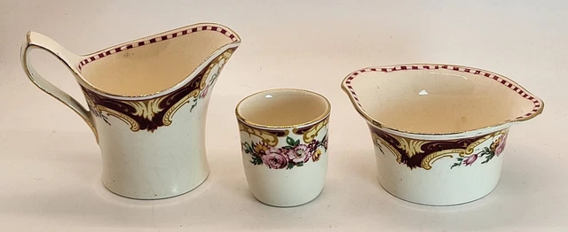 Grimwades Royal Winton Ivory England Eton Sugar Creamer Cup Set Antique