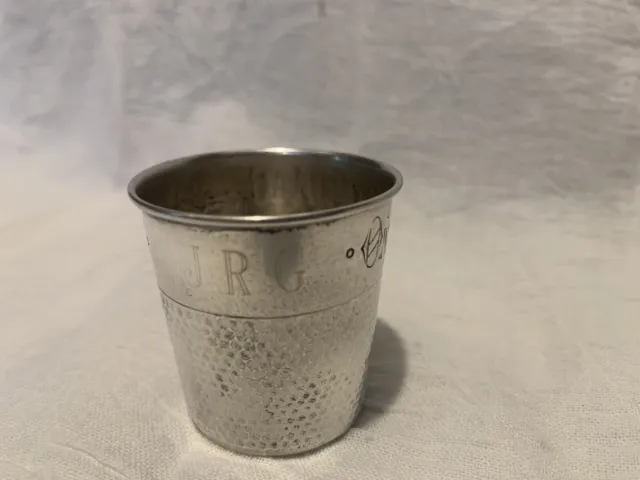 Sterling Silver "Only a Thimble Full" Jigger/Shot Cup Engraved JRG