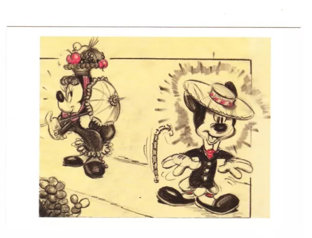 Disney Art Postcard Mickey & Minnie Mouse The Nifty Nineties (Unposted)