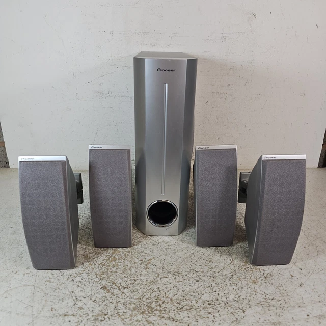 PIONEER 4.1 SURROUND Sound Speakers, Subwoofer And Satellites With Wall ...