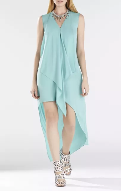 New Bcbgmaxazria Light Aqua Tara High-Low Maxi Dress Wqr68A59/L163A Size M