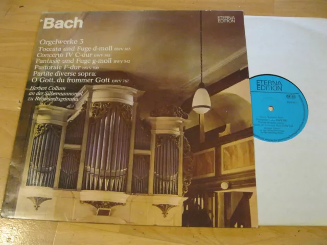 LP Bach Orgelwerke 3 Toccata & Fuge Herbert Collum   Vinyl Eterna DDR 8 25 601